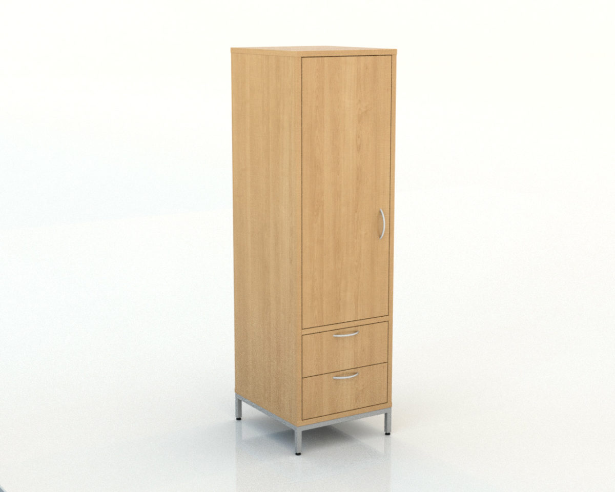 1 Door, 2 Drawer Wardrobe