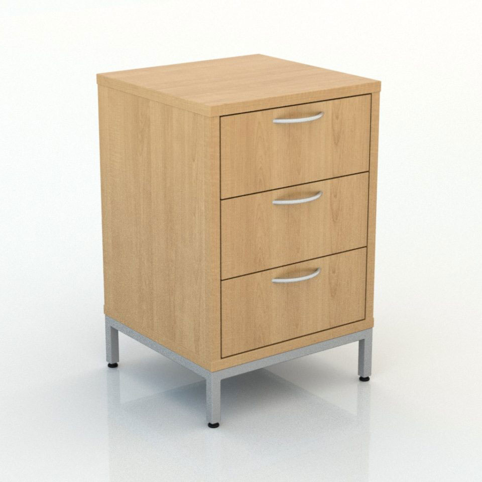 3-Drawer bedside table