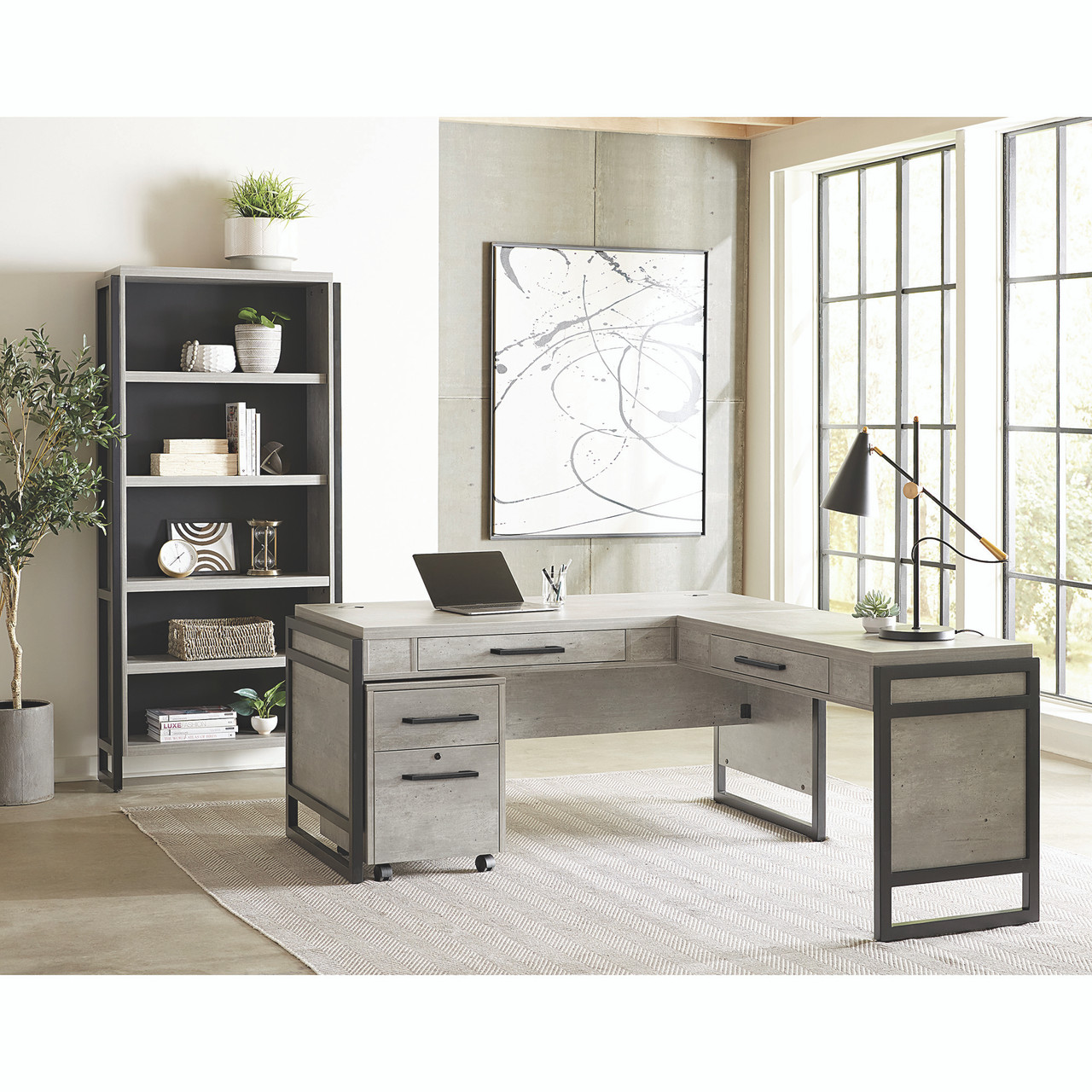L Shape Open Desk with Right Return